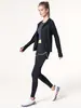 Traje Esportivo Feminino de Manga Curta Respirável para Montanhismo e Corrida de Verão Roupa Profissional para Treinamento Fitness Roupas de Yoga Cardigan Leggings