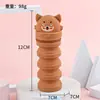 Estojo de lápis retrátil de silicone com tema de desenho animado transfronteiriço, estojo fofo e de grande capacidade com zíper, organizador de material escolar para alunos do ensino fundamental