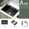 Acero Inoxidable 201 Recubrimiento de Cristal Cerámico Negro Fregadero de Cocina de un Solo Tazón Grande Fregadero de Cocina de un Solo Tazón Grande Fregadero de Acero Inoxidable de un Solo Tazón Grande
