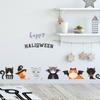 Nuevo Halloween 013, pegatinas de pared autoadhesivas para decoración de ventanas y vidrios con diseño de gato de dibujos animados para fiesta de Halloween.