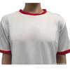 Reunião Esportiva do Campus Combinação de Cores Vermelho e Branco Camiseta Publicitária de Manga Curta Lisa DIY Poliéster Total Exportação Camiseta Promocional Versão Solta