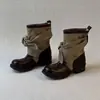Bestseller de Otoño: Botines Retro con Cordones y Lazo para Mujer, Negro 2026, Botas Martin Chunky Patchwork, Botas del Desierto Estilo Western