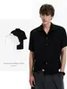 CSMYMaxDstr Mezcla de Lino y Algodón Nueva Llegada Old Money Camisa de Manga Enrollable Ajustada para Hombres y Mujeres Manga Corta