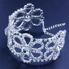 Moda Nueva Europea y Americana Pulsera de Flor Hueca con Pedrería para Novia Accesorios Brillantes de Lujo para Mujer