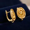 Pendientes de gancho de oreja estilo europeo, círculo dorado, pendientes geométricos retorcidos, diseño de nicho, pendientes colgantes hechos a mano para mujer