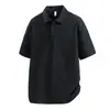 Camisa Polo Estilo Nuevo 2025 para Hombre, Top Casual Holgado para Hombre con Cuello, Ropa para Hombre de Manga Corta Transfronteriza, Mezcla de Seda