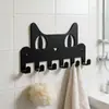 Ganchos de Metal para Colgar Dibujos Animados Transfronterizos, Ganchos Negros Creativos para Ropa Montados en Pared Sin Taladro, Ganchos de Pared Adhesivos para Ropa