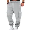 Fornecimento exclusivo transfronteiriço de calças jogger casuais de cor sólida com cordão, para trabalho e esporte, masculinas, para primavera e outono, disponíveis para dropshipping