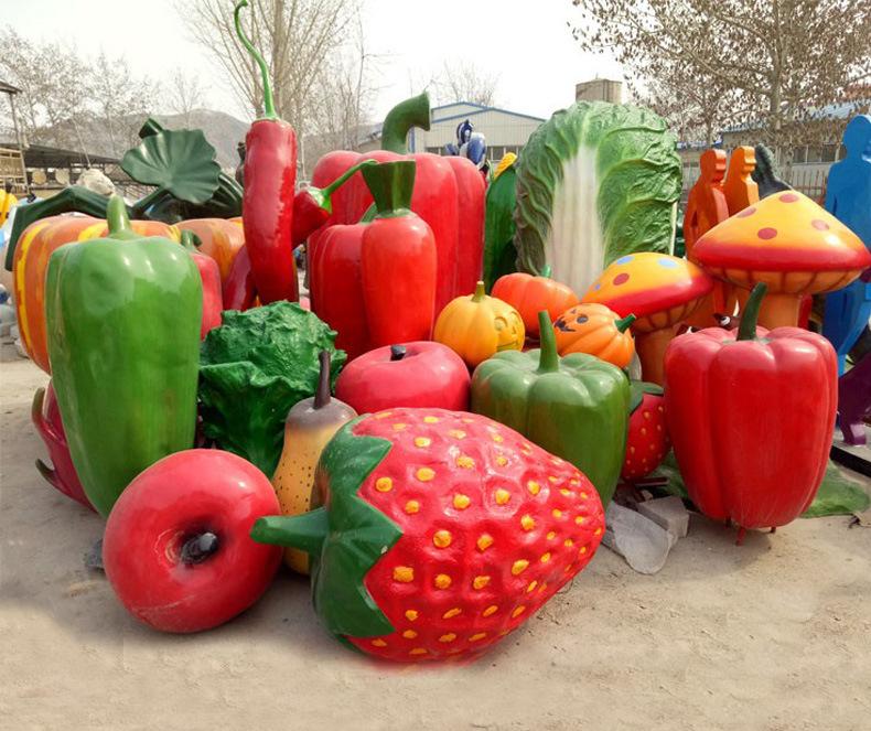 户外仿真树脂辣椒南瓜玻璃钢雕塑