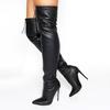 Estación independiente transfronteriza ins moda pasarela negro sexy botas con cremallera frontal recto comercio exterior AliExpress zapatos de mujer