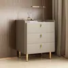 Mesita de noche de madera maciza estilo italiano, mueble para el hogar simple moderno de lujo ligero, completa con panel de roca, mini armario de almacenamiento para dormitorio