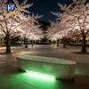 Banqueta Longa Oval de Terrazzo Translúcido Assento Luminoso para Parque Concreto Translúcido UHPC Banco para Paisagismo Fábrica