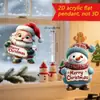 Novas Decorações de Natal Fofas e Engraçadas Transfronteiriças Decorações de Árvore de Natal Acrílicas Planas 2D para Carros