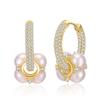 Novos Brincos Geométricos de Zircônia Gypsophila Design Nicho Moda Luxo Leve Banhados a Ouro Real Brincos para Mulheres Atacado de Fábrica