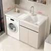 Gabinete de lavandería para balcón con fregadero integrado y tabla de lavar, gabinete para lavadora de carga frontal, combinación de gabinetes de baño, venta al por mayor de fábrica