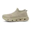 Zapatillas deportivas sin cordones transpirables, con absorción de impactos y diseño ancho de punta y horma, para mujer, a la moda, para correr
