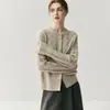 Cárdigan de punto trenzado de cuello redondo retro sofisticado estilo francés para mujer, abrigo cálido para otoño e invierno, abrigo grueso estilo old money
