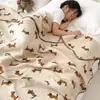 Manta de Gasa de Algodón Puro Clase A, Manta de Gasa de Doble Capa para Niños con Aire Acondicionado, Manta para Bebé, Manta de Oficina, Manta para Siesta