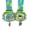 Medalla giratoria creativa medalla metálica personalizada fabricación de medallas metálicas competencia deportiva medalla de trigo listado universal personalizado