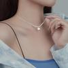 Collar con colgante de amor de cuentas de transferencia de plata esterlina s925 Diseño de nicho minimalista coreano Texturoso Día de San Valentín Cadena para clavícula