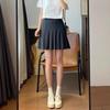 Saia Plissada Elegante Simples Grande de Perna Longa Aparência Magra Alta Redutora de Idade Vento Anti-corrida Saia Leve Feminina 24 Nova B0503Z