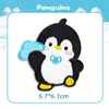 Patche de Bordado Autoadesivo de Pinguim de Pelúcia para Jaquetas de Penas Infantis, Decoração de Capa de Celular, Reparo Fofo de Furos em Roupas
