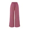 Calças compridas de perna larga, casuais, soltas, emagrecedoras, com cintura elástica e cordão, corte relaxed, para mulheres, nova moda outono, versátil