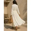 Ropa de mujer transfronteriza europea y americana 2026, nueva colección de otoño, cárdigan entallado a la cintura, color liso, manga larga, versátil, moderno, vestido ajustado