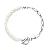 Moda Transfronteriza Europea y Americana Tendencia Exquisito Broche OT Cadena de Pulsera de Perlas Cadena de Perlas Enlazada Pulsera Patchwork Fabricante Venta al por Mayor