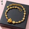 Pulsera de Mariposa Dorada Perla Hielo Triturado, Pulsera de Calabaza Corazón Perla de la Suerte, Trébol de Cuatro Hojas Oro Arena, Venta Directa del Fabricante