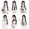 Peluca nueva de cosplay transfronteriza, peluca negra de doble trenza, peluca de disfraz de la Familia Addams, peluca completa para toda la cabeza, en stock