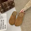 Mules Holgazanes Estilo Melard para Mujer Otoño Nueva Llegada Diseño de Punta Dividida Mules Planos de Corte Bajo sin Talón
