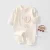 Nuevo Pelele de Primavera y Otoño para Recién Nacidos que Protege la Barriga con Diseño Sin Costuras, Traje de Gateo de Manga Larga para Bebés, Clase A