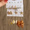 Produtos Transfronteiriços Mais Vendidos na Europa e América: Conjunto de Brincos Metálicos Quadrados Geométricos Dourados Embalados em Cartão, Versátil Par de Brincos de Tarraxa com Pérola Artificial