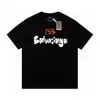 Camiseta de Verano Cruzada Bale25Ss Nuevo Estilo 260g Algodón Peinado Puro Hilo Doble Logo Impreso Lujo Accesible para Hombre y Mujer Manga Corta