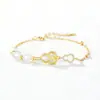 Pulsera Original de Calabaza Orquídea para Mujer, Plata Pura, Estilo Chino Retro, Nuevo Estilo Chino Pulsera de Calcedonia Blanca de la Fortuna, Regalo del Día de la Madre