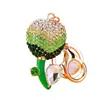 Llavero de Tulipan con Diamantes Completos para Coche para Mujeres, Colgante Creativo para Bolso Estilo Coreano, Anillo de Llavero de Metal, Pequeño Regalo al por Mayor