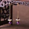 Aretes de concha estilo retro Aretes de hada súper para Hanfu aretes largos elegantes sin perforación de oreja suministro para puesto