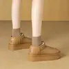 Botas de Nieve de Suela Gruesa Zhr Estilo Nuevo Invierno 2025 Botines Cortos Cálidos de Felpa Engrosada Botas de Algodón del Noreste Zapatos de Algodón Versátiles para Mujer