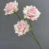 Comercio Transfronterizo Flor Artificial Rosa en Relieve de 3 Cabezas 37cm Pasillo de Boda Rosa Artificial Arreglo Floral para Recepción de Boda