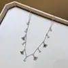 Collar con Colgante de Gota de Agua, Diamante Brillante, Amatista Natural y Borla de Saturno para Mujer, Cadena para Clavícula Versátil de Lujo Ligero, Galaxia Soñadora