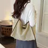 Bolsa de Palha Tecida Grande Capacidade Estilo Férias na Praia Europeu e Americano, Leve, Nova para o Verão 2026, Bolsa de Mão, Sacola de Ombro