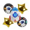 Globo de astronauta, traje de cinco piezas, globo de película de aluminio, diseño de cumpleaños para niños, decoración, paquete de globo de astronauta del universo