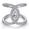 Anillo Oval de Zircón Plata Esterlina para Mujer Nicho de Alta Gama Europeo y Americano Transfronterizo Anillo de Plata 925 Anillo de Zircón