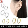 Direto da fábrica s925 prata esterlina versão coreana de diamante fileira única de diamante clipe de orelha fivela de orelha estilo Hepburn brincos de argola brincos atacado