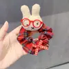 Novedad Otoño e Invierno Estilo Muñeca Goma para el Cabello, Cuerda de Ponytail de Moda, Conejito con Gafas Dulce y Lindo Accesorios para el Cabello, Goma para el Cabello de Dibujos Animados