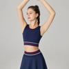 Novos esportes cueca listrada feminina correndo à prova de choque jacquard ioga bela volta sutiã antibacteriano colete respirável