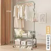 Cabideiro Móvel de Chão Moderno para Uso Doméstico no Quarto, Cabide para Roupas de Dormir e Sujas, Prateleira de Armazenamento para Roupas e Chapéus