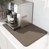 Tapete de Café Absorvente Esconde Manchas Base de Borracha Tapete para Secar Louça Tapete de Bar Acessórios para Balcão de Cozinha