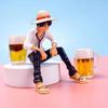 Adornos para Coche de Celebridad de Internet Accesorios para Interior de Coche Figura de Luffy Creativo Lindo One Piece Decoración para Consola Central Dibujo Animado